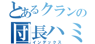 とあるクランの団長ハミカ（インデックス）