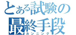 とある試験の最終手段（カンニング）