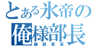 とある氷帝の俺様部長（跡部景吾）