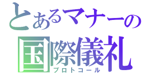 とあるマナーの国際儀礼（プロトコール）