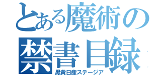 とある魔術の禁書目録（黒黄日産ステージア）