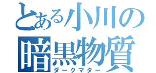 とある小川の暗黒物質（ダークマター）