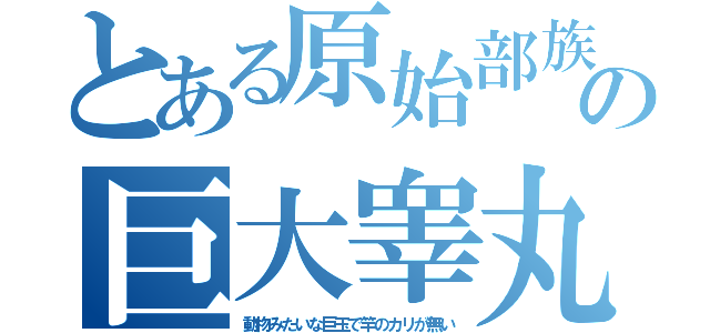 とある原始部族の巨大睾丸（動物みたいな巨玉で竿のカリが無い）