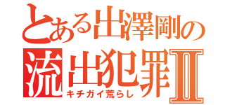 とある出澤剛の流出犯罪者Ⅱ（キチガイ荒らし）