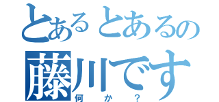 とあるとあるの藤川です（何か？）