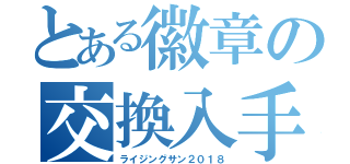 とある徽章の交換入手（ライジングサン２０１８）