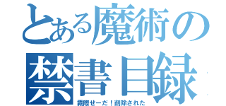 とある魔術の禁書目録（霧際せーだ！削除された）