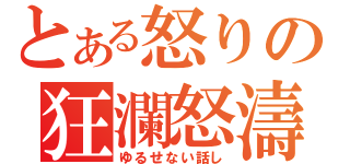 とある怒りの狂瀾怒濤（ゆるせない話し）