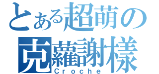 とある超萌の克蘿謝樣（Ｃｒｏｃｈｅ）