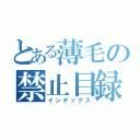 とある薄毛の禁止目録（インデックス）