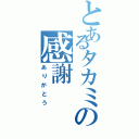 とあるタカミの感謝（ありがとう）