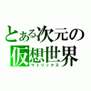 とある次元の仮想世界（マトリックス）