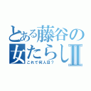 とある藤谷の女たらしⅡ（これで何人目？）