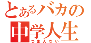 とあるバカの中学人生（つまんない）