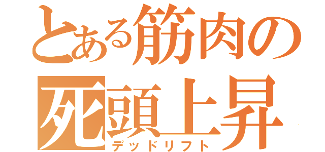 とある筋肉の死頭上昇（デッドリフト）