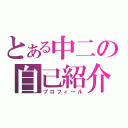 とある中二の自己紹介（プロフィール）