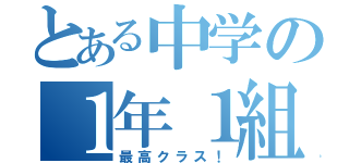 とある中学の１年１組（最高クラス！）