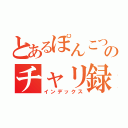 とあるぽんこつのチャリ録（インデックス）