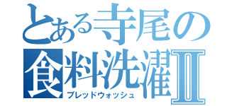 とある寺尾の食料洗濯Ⅱ（ブレッドウォッシュ）