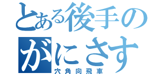 とある後手のがにさす（穴角向飛車）