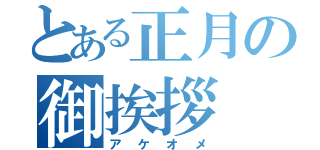 とある正月の御挨拶（アケオメ）