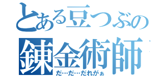 とある豆つぶの錬金術師（だ…だ…だれがぁ）