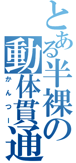 とある半裸の動体貫通（かんつー）