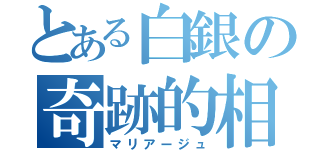 とある白銀の奇跡的相性（マリアージュ）