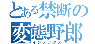 とある禁断の変態野郎（インデックス）