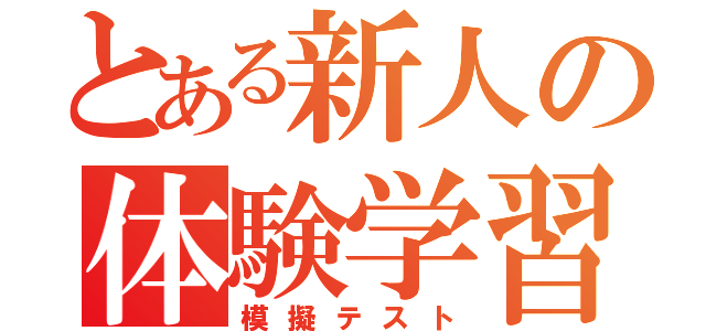 とある新人の体験学習（模擬テスト）