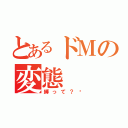 とあるドＭの変態（縛って？♡）