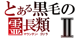 とある黒毛の霊長類Ⅱ（マウンテン・ゴリラ）