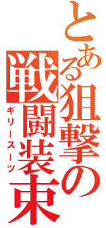 とある狙撃の戦闘装束（ギリースーツ）