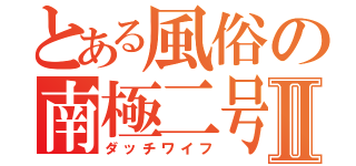 とある風俗の南極二号Ⅱ（ダッチワイフ）