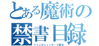 とある魔術の禁書目録（ニャニがニャンダース無効）