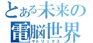 とある未来の電脳世界（マトリックス）