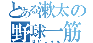 とある漱太の野球一筋（せいしゅん）