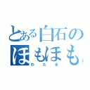 とある白石のほもほも（わたる）