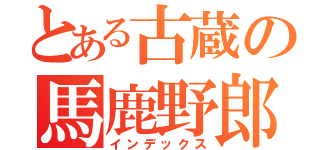 とある古蔵の馬鹿野郎（インデックス）