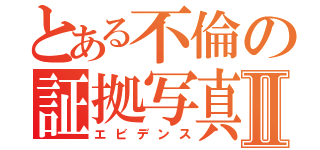 とある不倫の証拠写真Ⅱ（エビデンス）