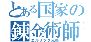 とある国家の錬金術師（エルリック兄弟）