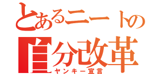 とあるニートの自分改革（ヤンキー宣言）