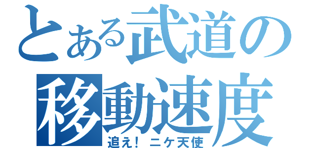 とある武道の移動速度（追え！ニケ天使）