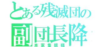 とある残滅団の副団長降臨（本家隻眼様）