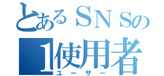 とあるＳＮＳの１使用者（ユーザー）