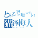 とある黑魔术社の猫泽梅人（ねこざわ うめひと）