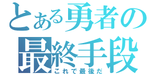 とある勇者の最終手段（これで最後だ）