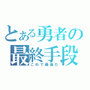 とある勇者の最終手段（これで最後だ）