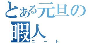 とある元旦の暇人（ニート）