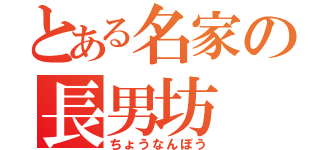 とある名家の長男坊（ちょうなんぼう）